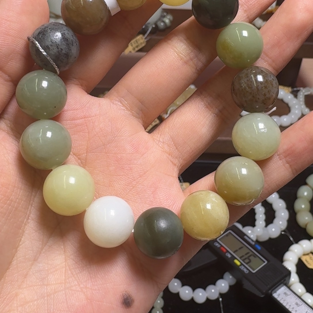 和田玉手链未镶嵌浪****神