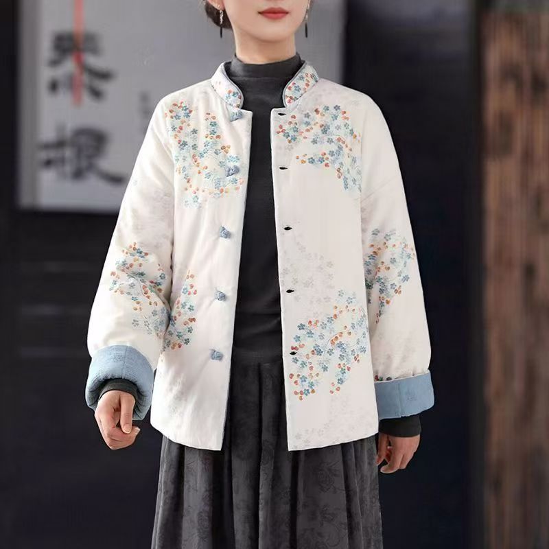 秋冬新款国风双面穿加厚保暖棉服外套