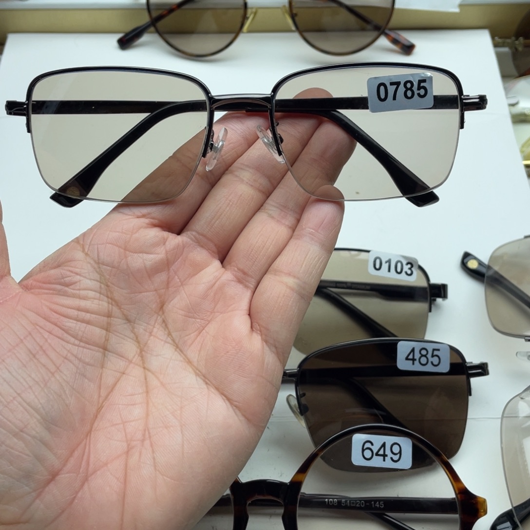 茶水晶半框眼镜 0785