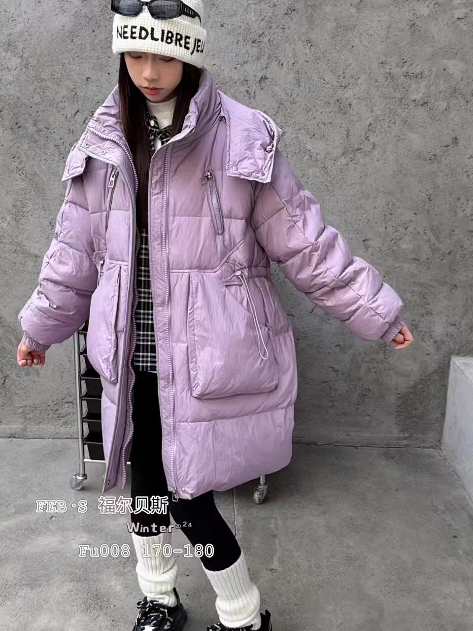 008双码双号大版女宝羽绒服外套中长款