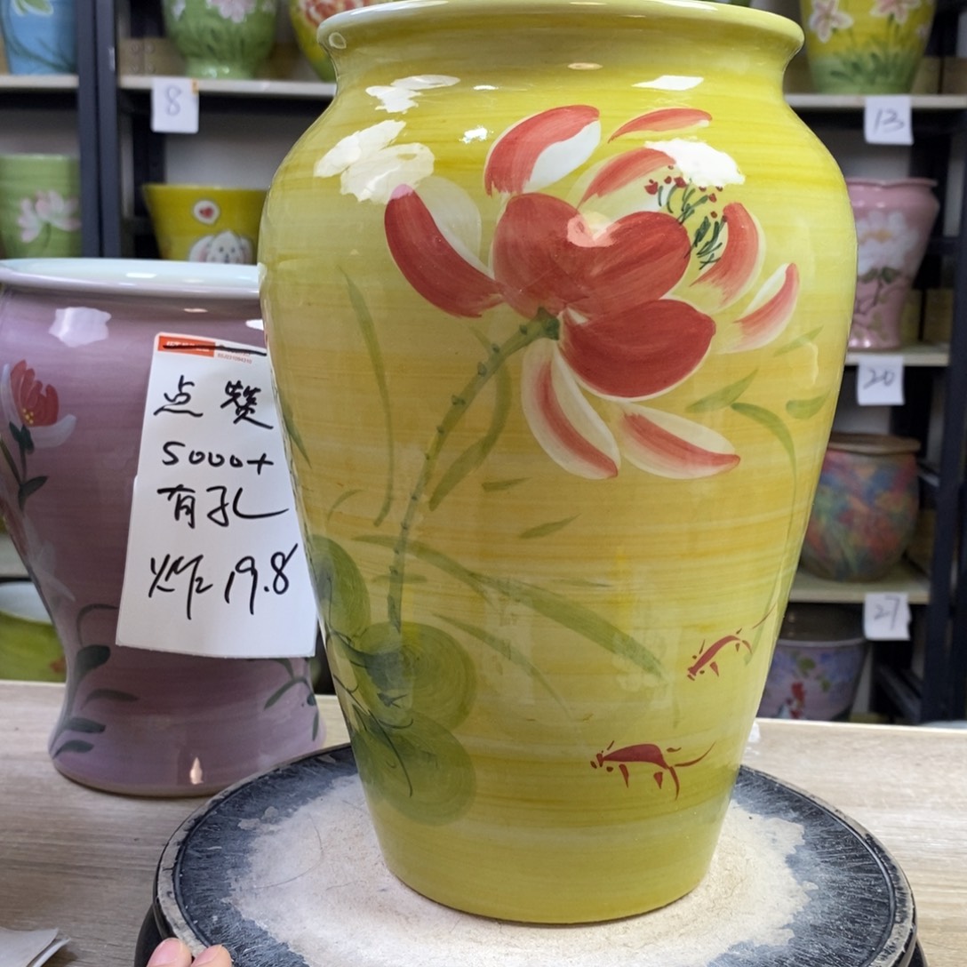 景德镇手工手绘陶瓷花盆
