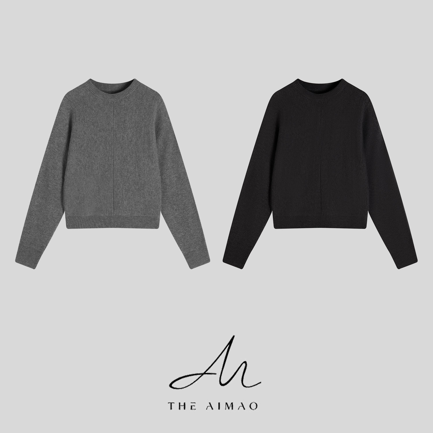 【THE AIMAO】“理性廓影”强缩绒感羊绒羊毛混纺结构式毛衣XYX82874