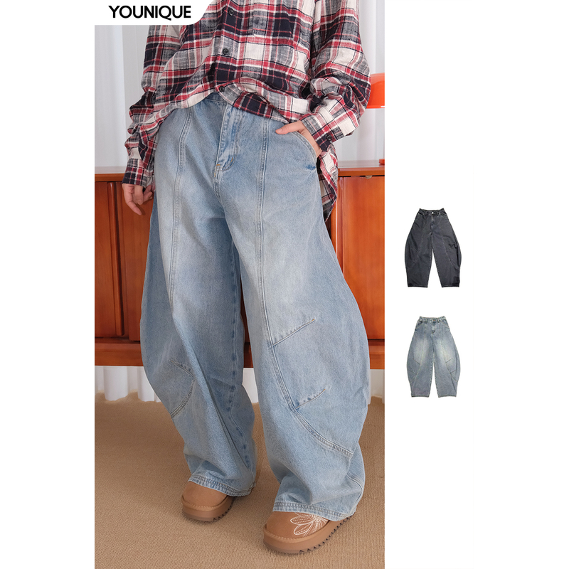 【MANZANILLA】新品25秋冬圆弧分割线气球裤宽松长裤女