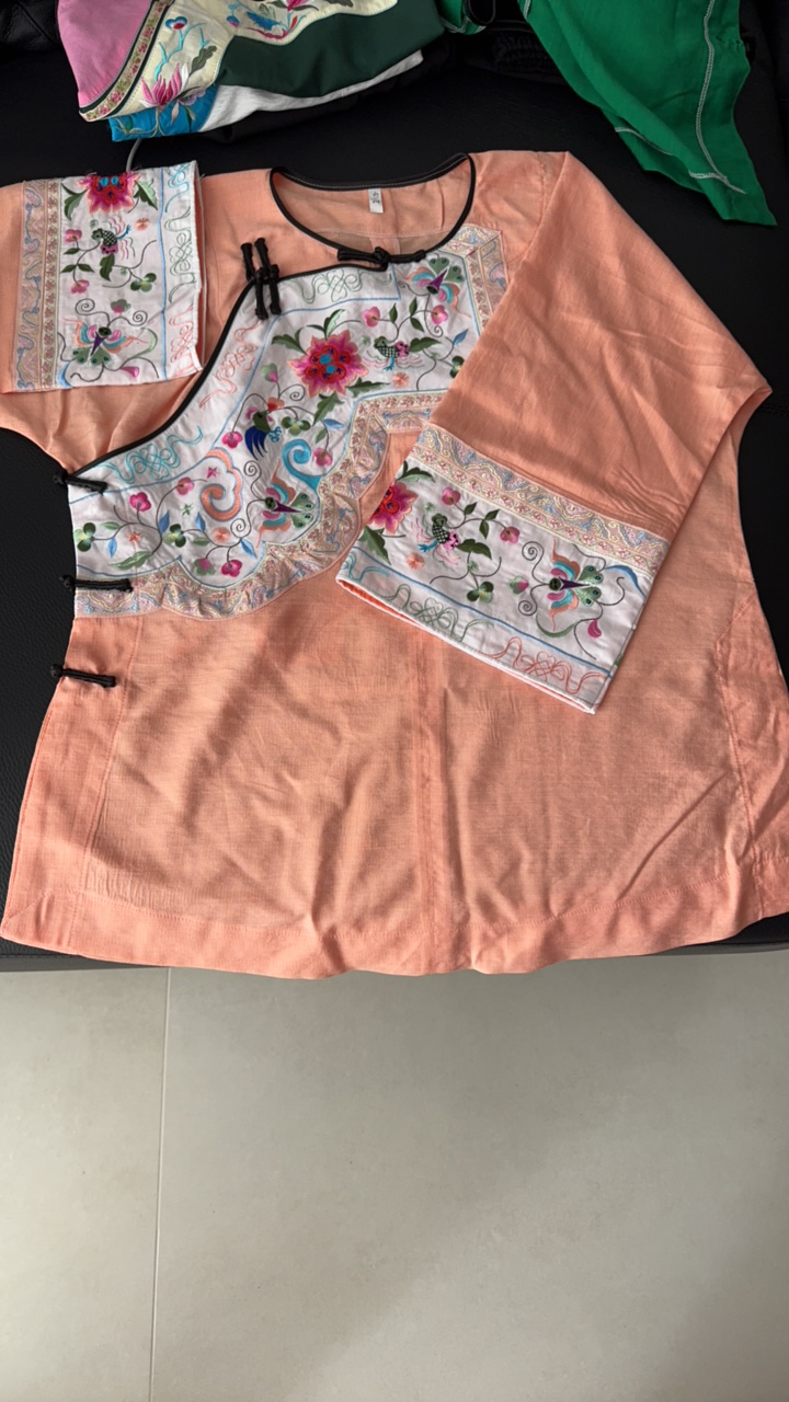 苗族传统圆领单件上衣复古民族风