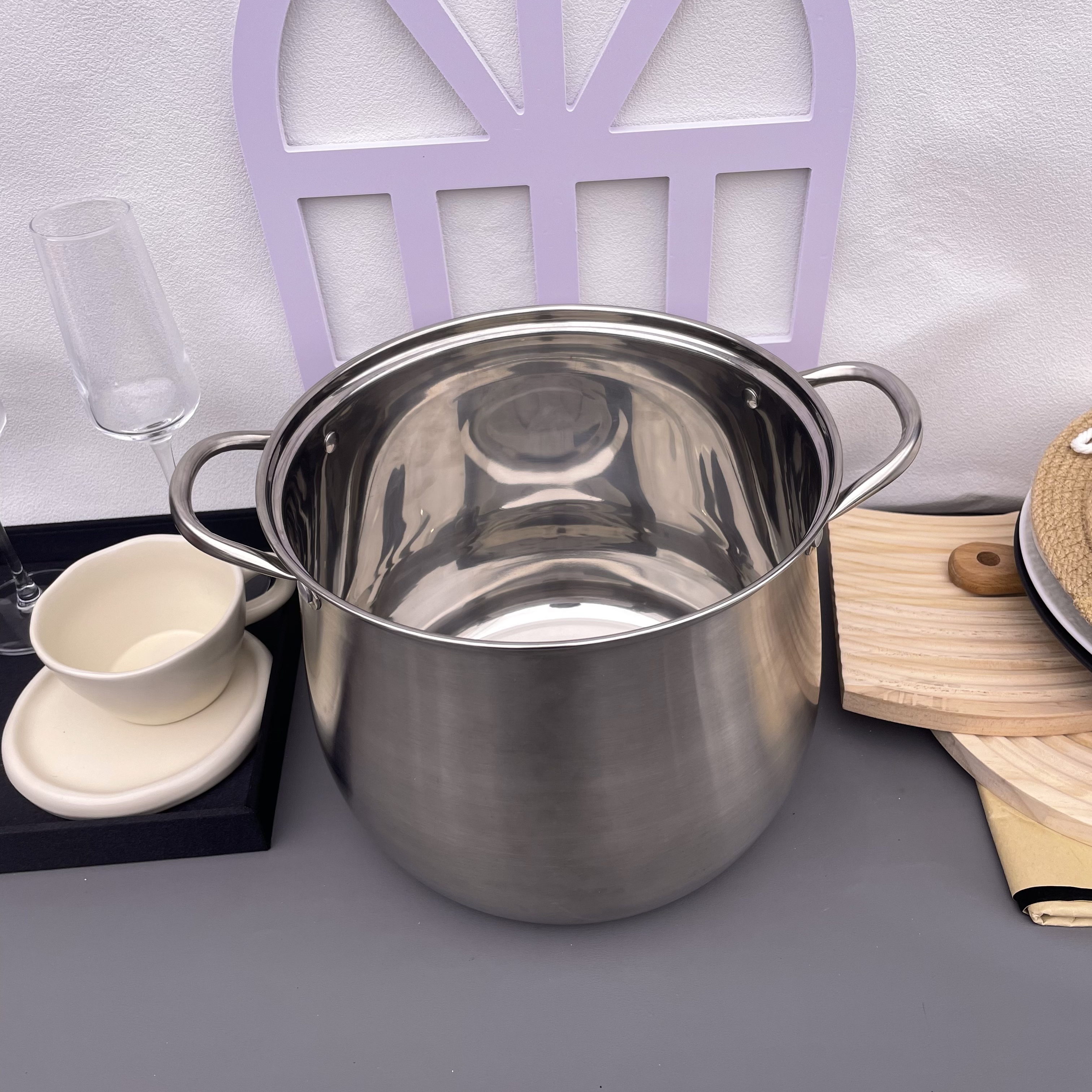 22cm不锈钢双耳玻璃带盖炖锅1个必备轻奢现代高级感简【汤家限定】