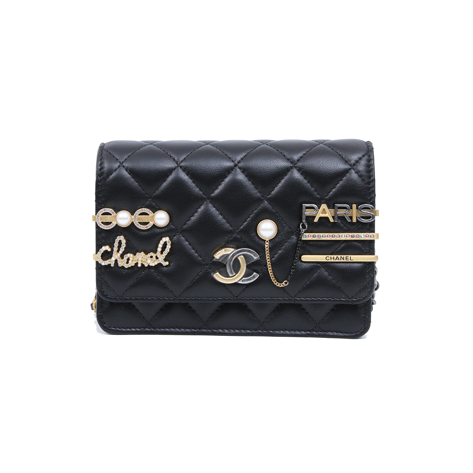 未使用 Chanel/香奈儿 小花6珊22C 风琴WOC 元素徽章菱格纹