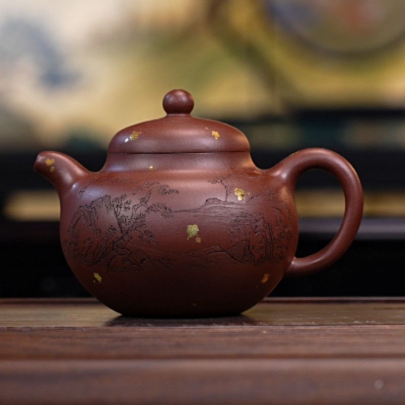正高工范秀红作品《柿圆·洒金》底槽清 320cc