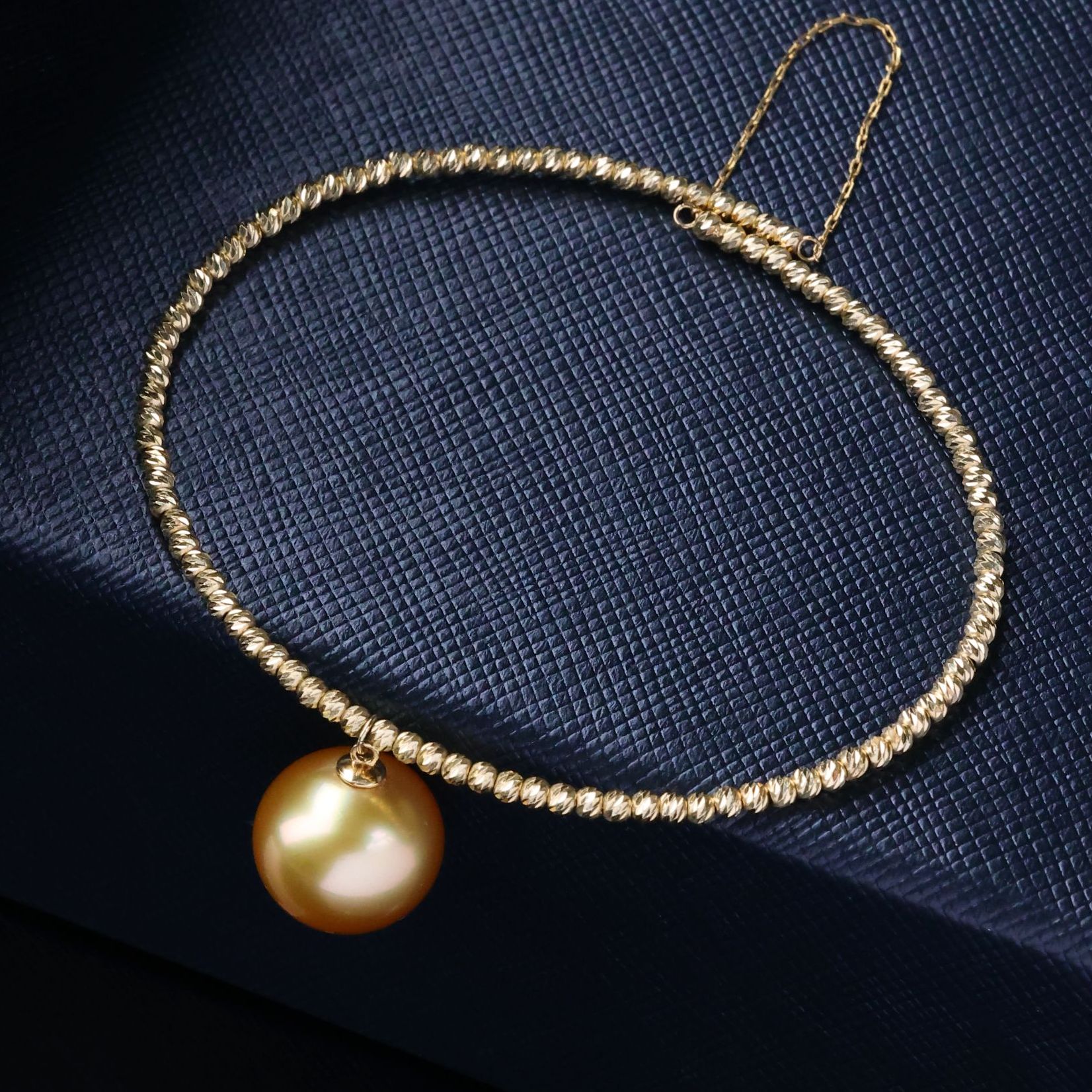 海水珍珠南洋金珠手链11-12mm百搭18K金镶嵌贵气手镯多样性发一