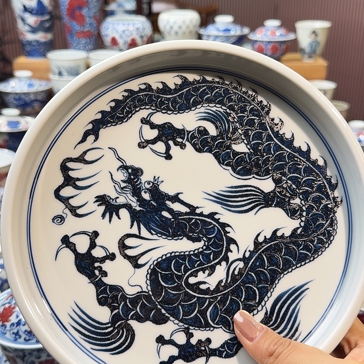 柴窑龙纹壶承壶承壶承