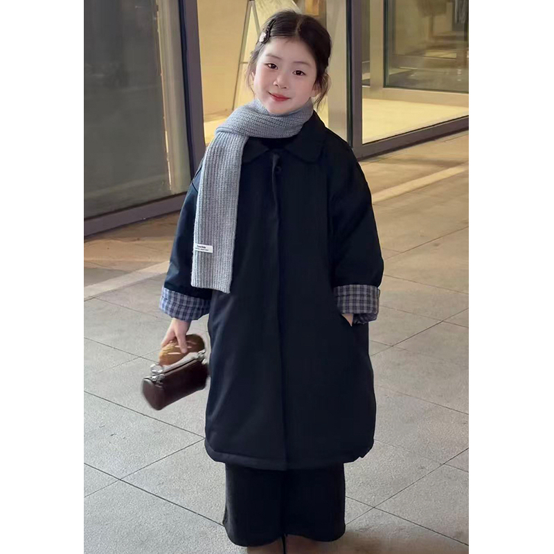 儿童冬季新款夹棉大衣男女童休闲时尚韩版休闲时尚保暖风衣外套潮