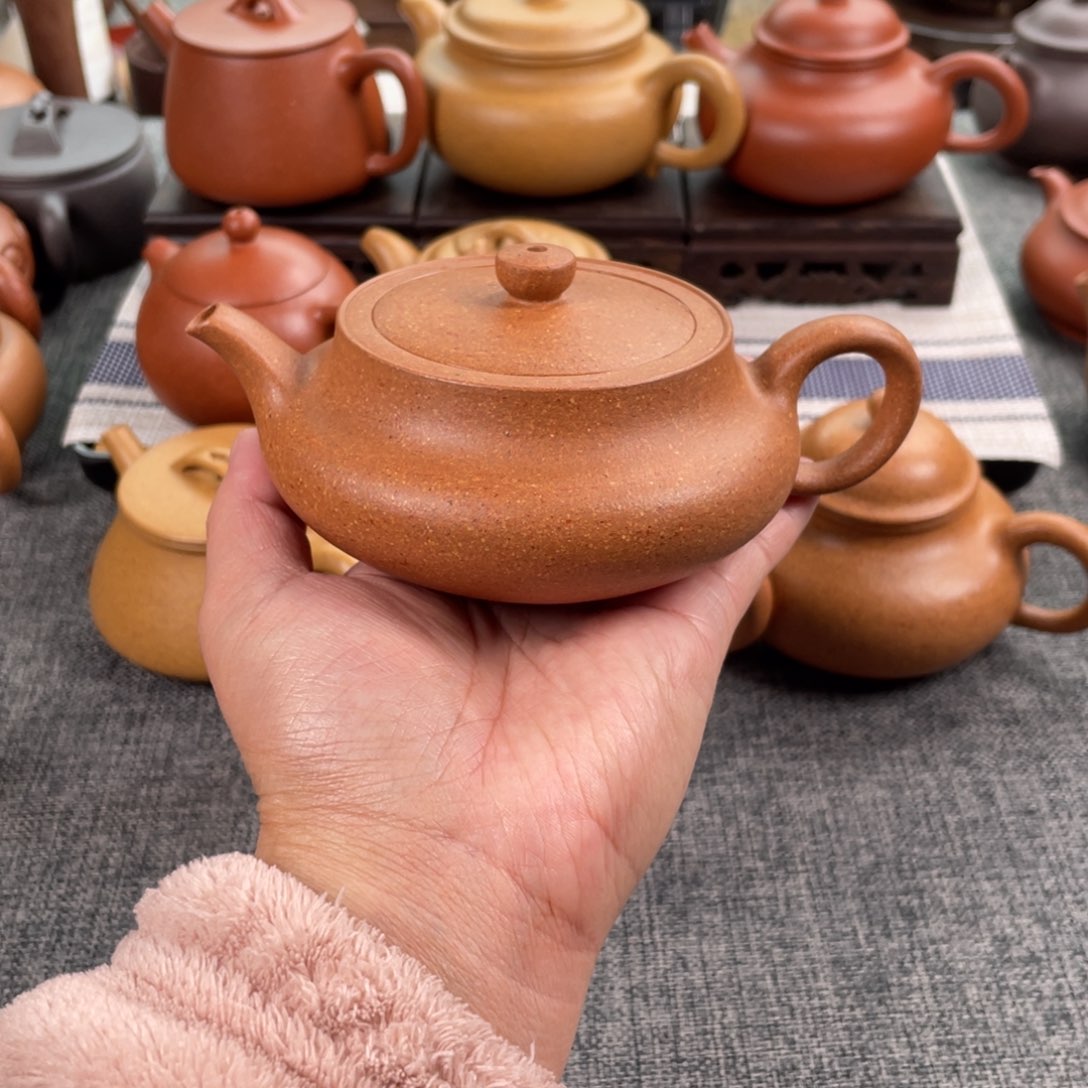 紫砂茶壶黄降坡桑盘全手30目200