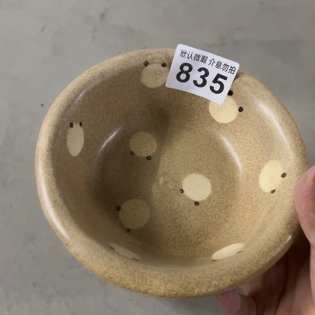 搪瓷瑕疵裂釉小熊碗一个835
