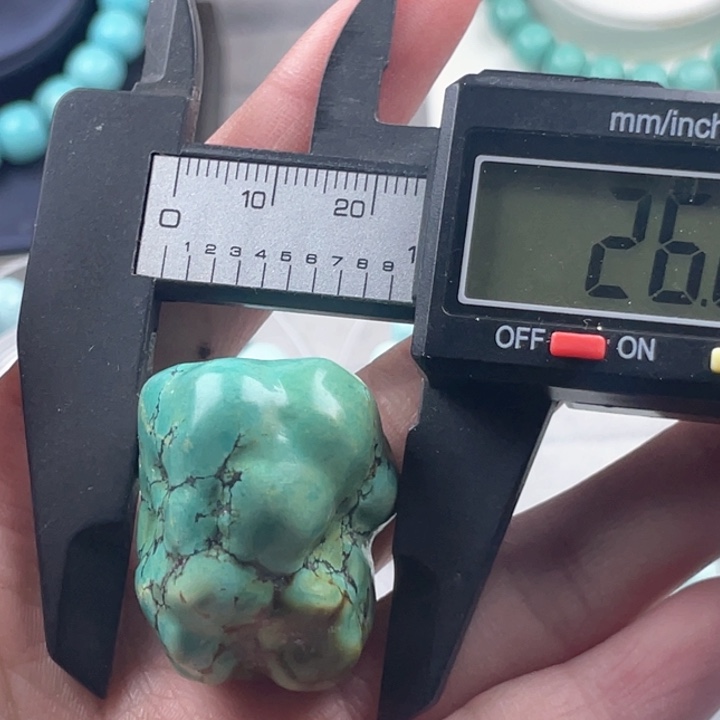 水晶珠宝半成品未镶嵌绿松手把件25mm
