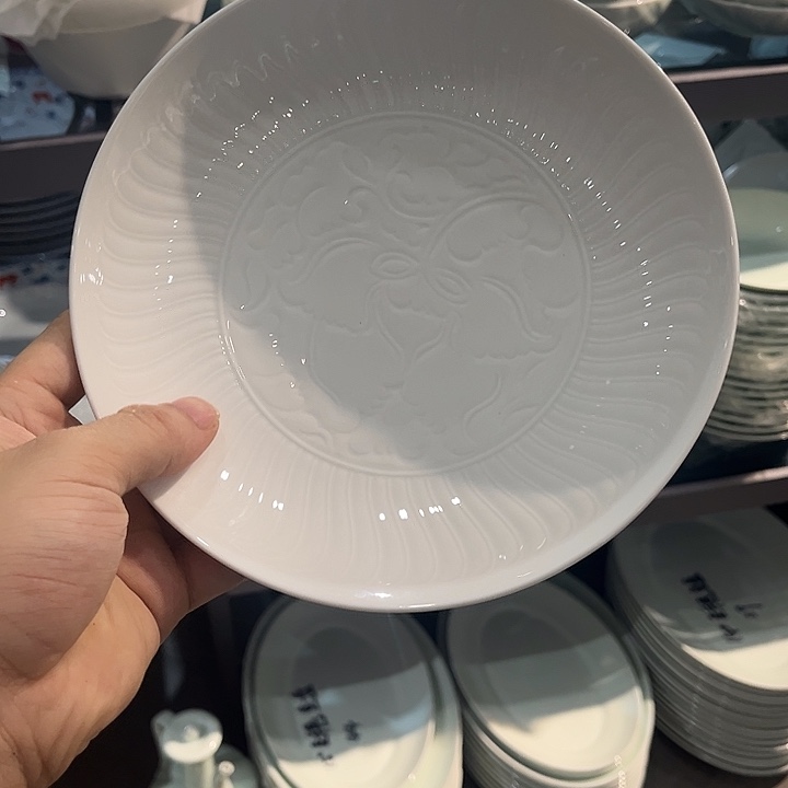 7.5寸白玉瓷芙蓉浅盘