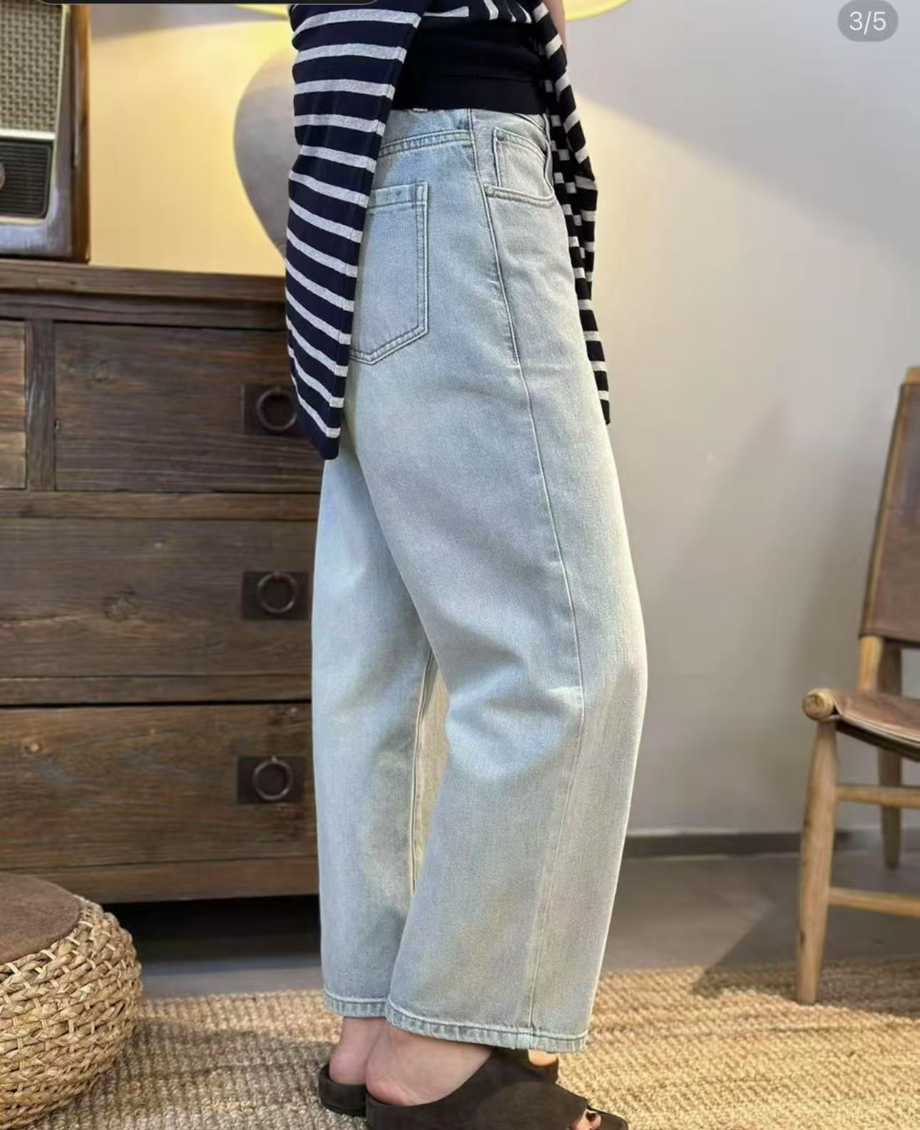 HALUNGLE/海伦格丽 8183 时尚休闲宽松显瘦九分牛仔裤