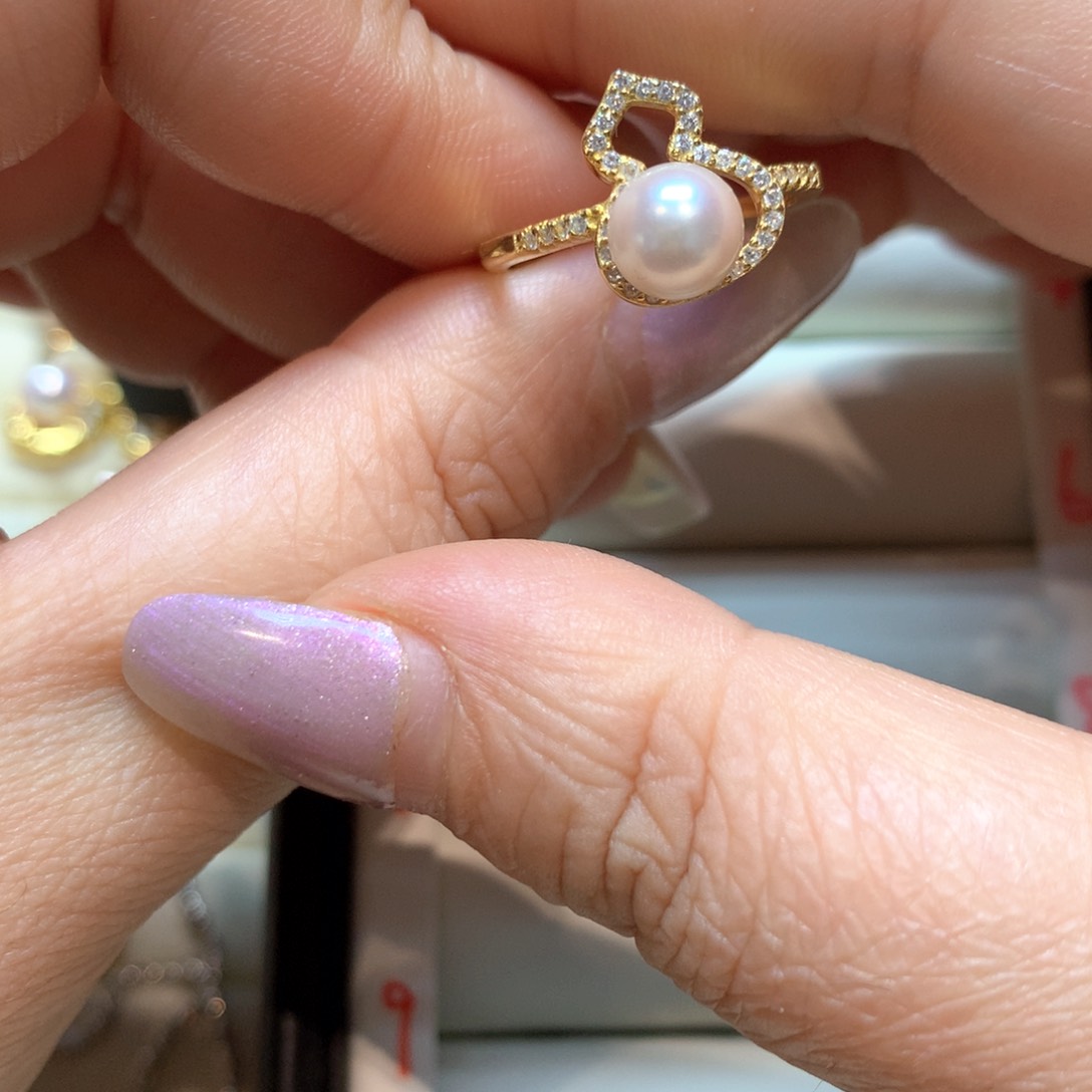 海水珍珠戒指银S925镶嵌