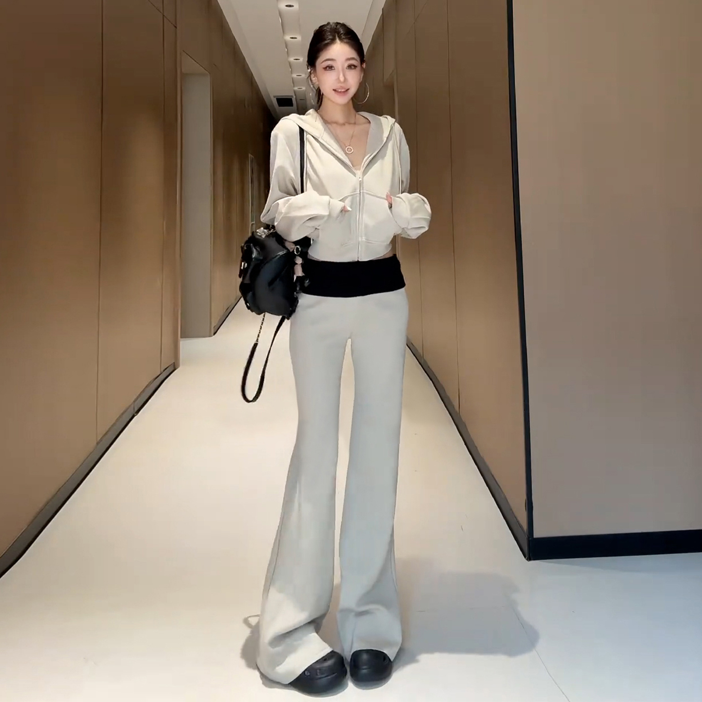 【现货+运补】早秋一整套休闲韩系ootd穿搭卫衣裤子两件套装7914