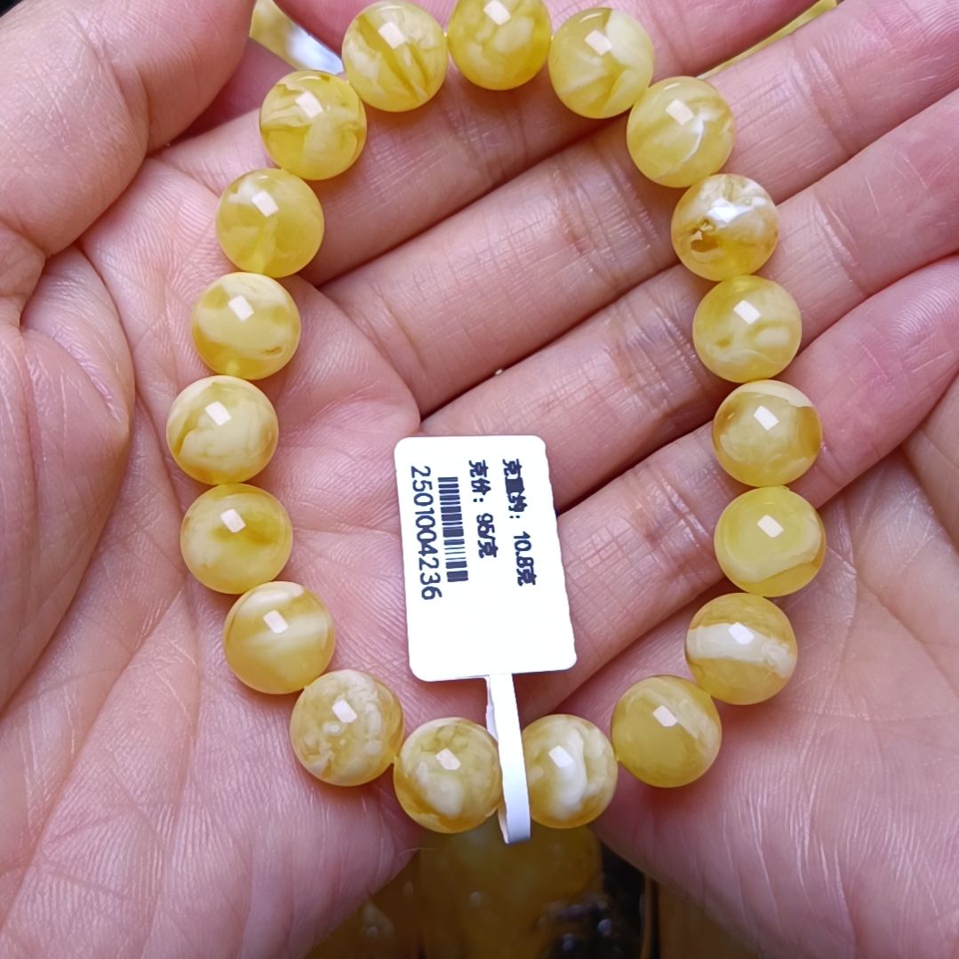 蜜蜡手串未镶嵌俄料蜜蜡糖底妖孽手串