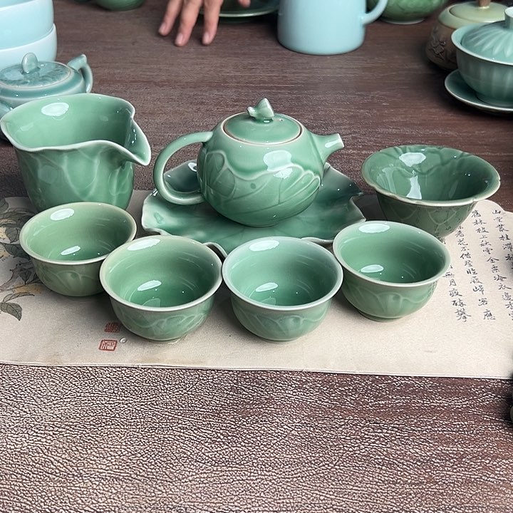 龙泉云间青瓷小米茶器