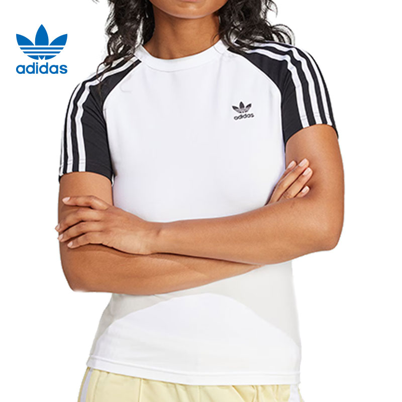 adidas阿迪达斯【环*】三叶草女子运动休闲短袖T恤JD0834