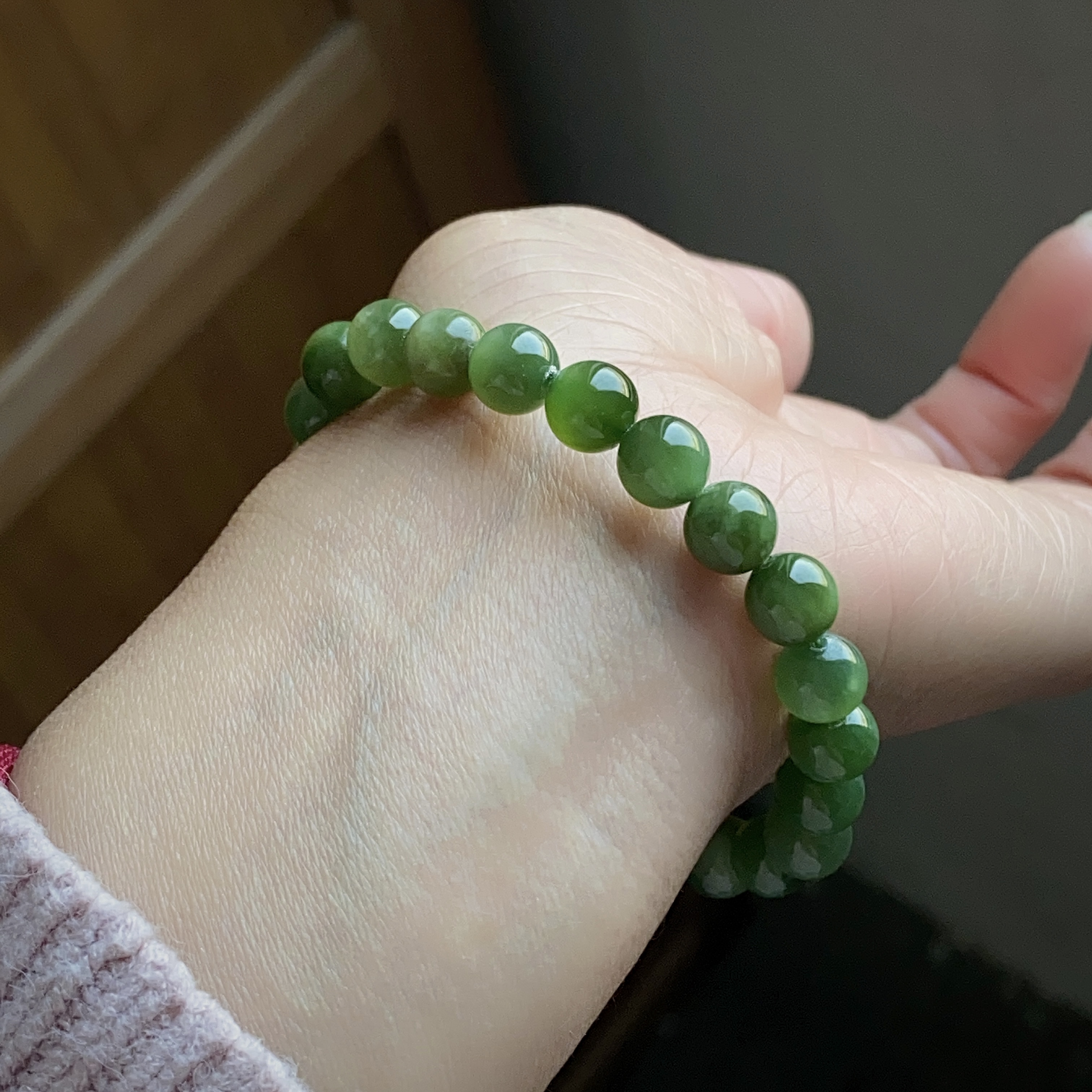 【和田玉】和田玉猫眼手串多样性发一