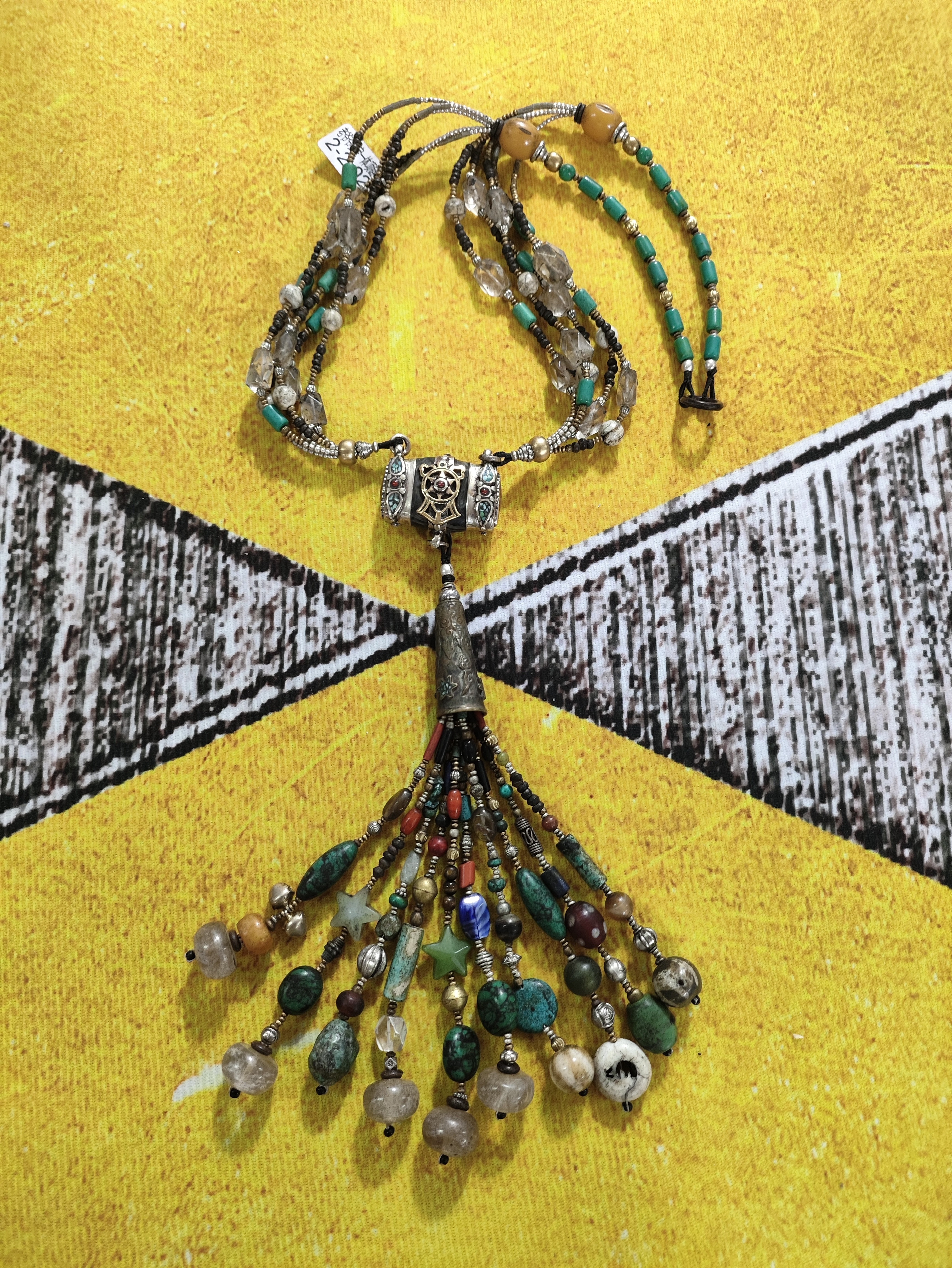 钨合金项链 尼泊尔手工制作老爷爷多宝一体项链 