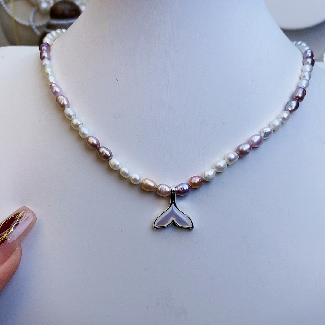 淡水珍珠颈饰银S925镶嵌