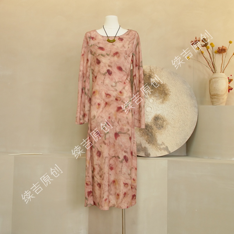 夏-续吉麻衣25-959【春江花月夜】碎花气质女士时尚女装连衣裙