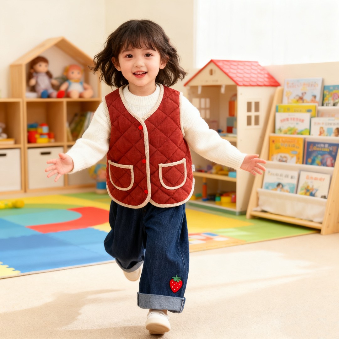 儿童马甲女孩宝宝保暖马甲秋冬季马甲儿童外穿加棉加厚马夹内搭