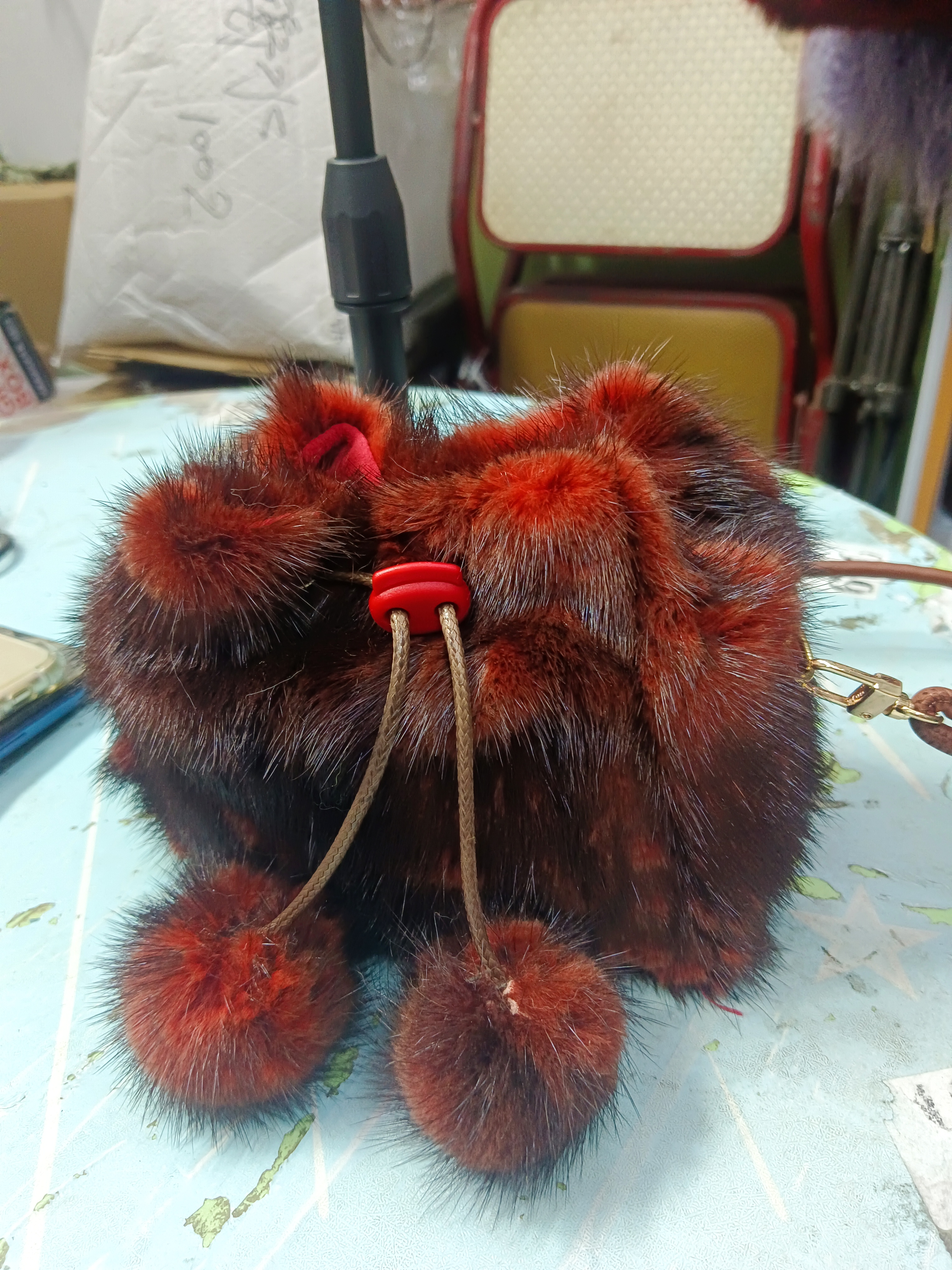 水貂毛包包手提包斜挎包口红包包