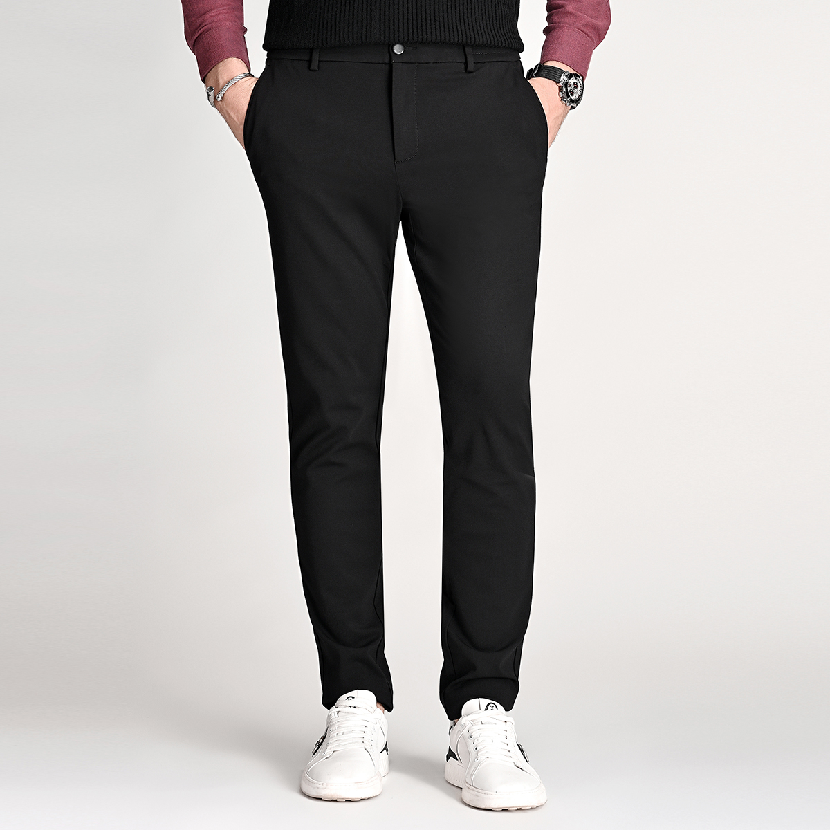 754男士商务优雅休闲裤秋季直筒上班男裤A16-111493