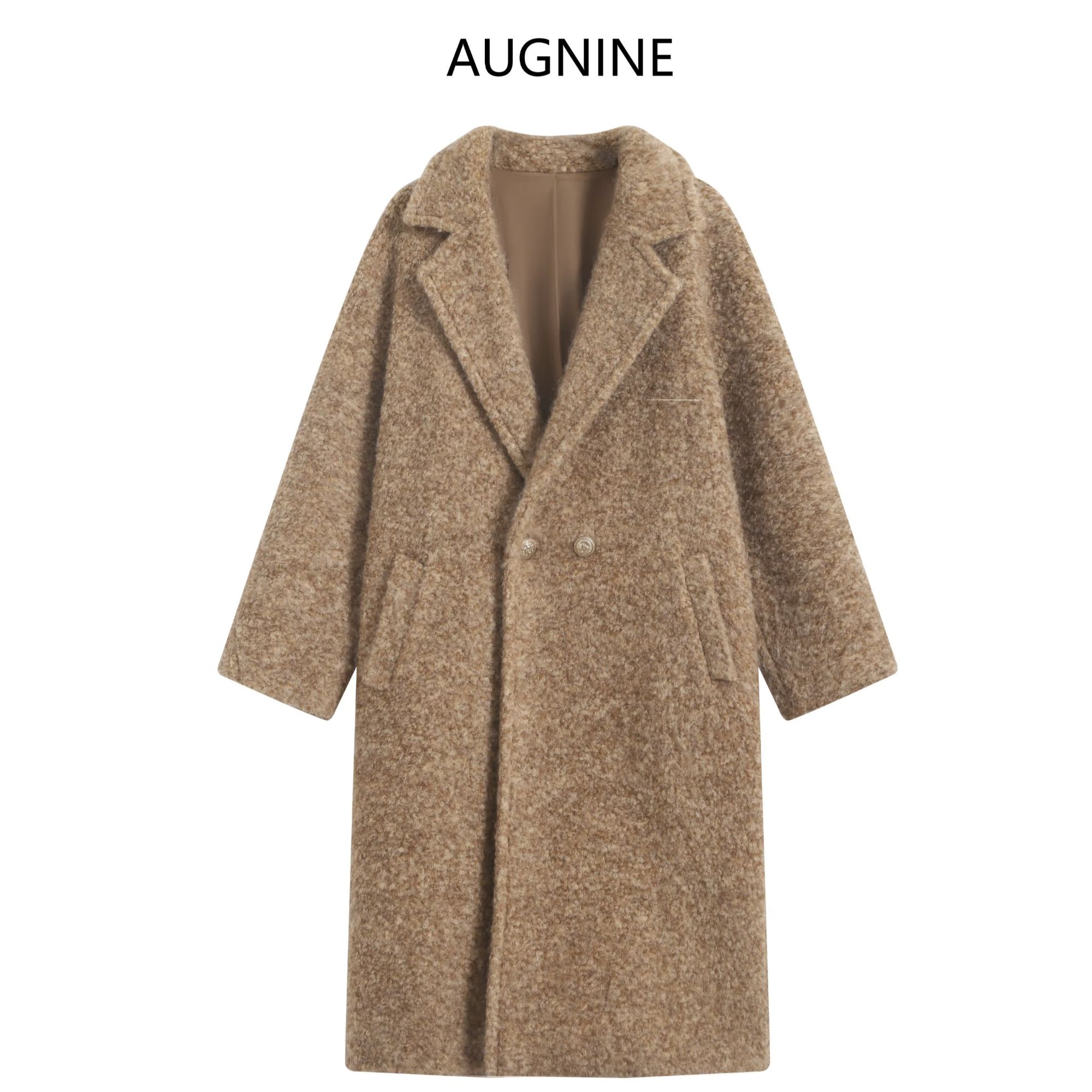 柚米【新年战袍2】玄月沙丘山羊绒马海毛大衣