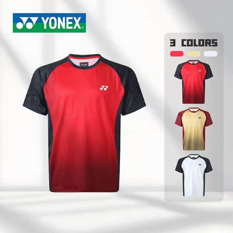 YONEX/尤尼克斯羽毛球服运动T恤大赛服男女短袖比赛透气训练速干