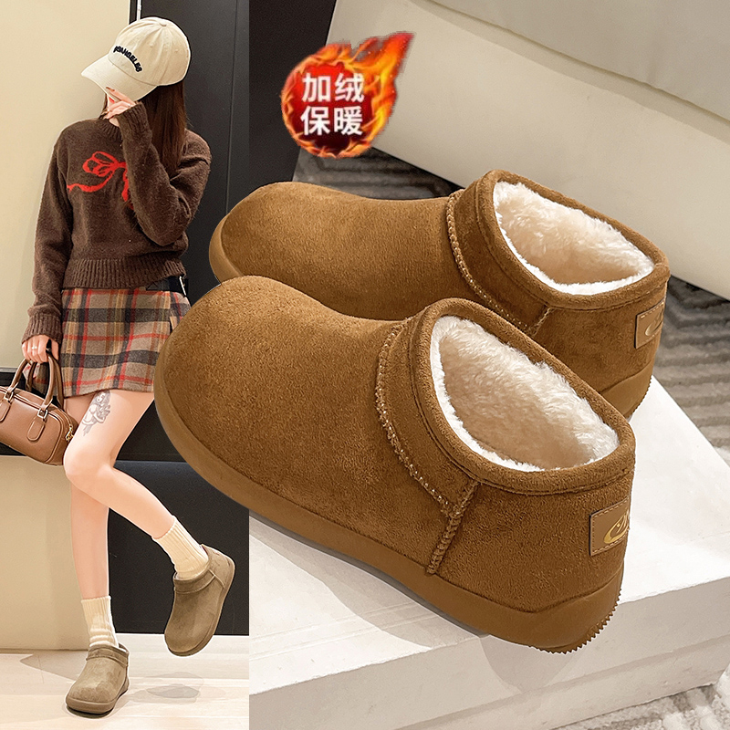 时尚雪地靴多色女式增高雪地靴平底棉靴加绒女鞋厚底
