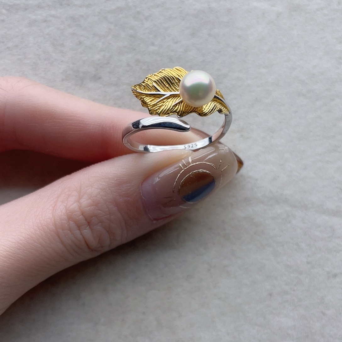 银S925镶嵌海水珍珠戒指58