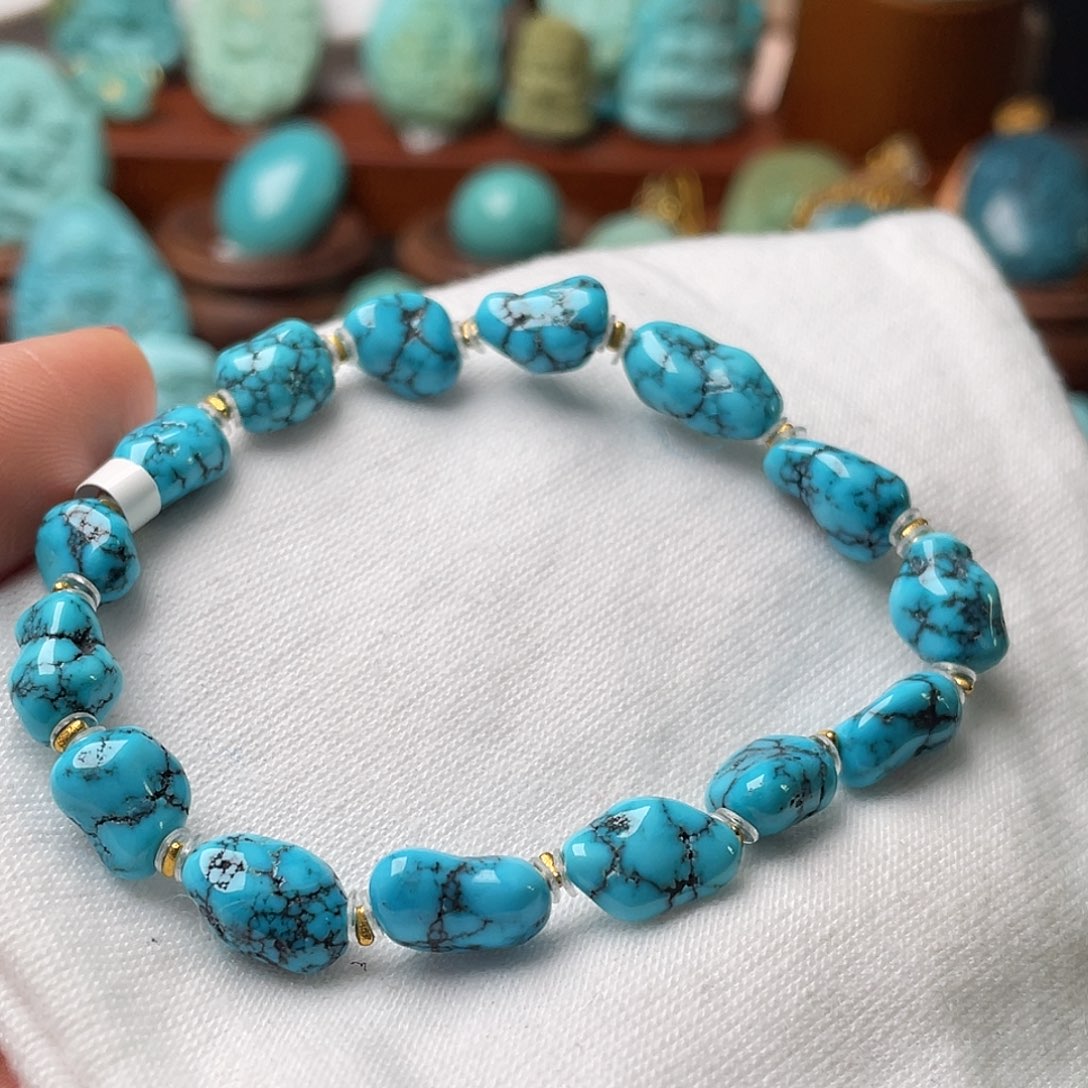 绿松石珠宝奇石18K金镶嵌