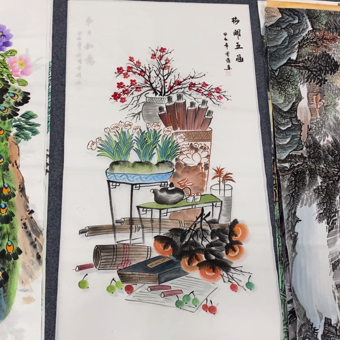 国画尺寸140✖️70四尺纯手绘