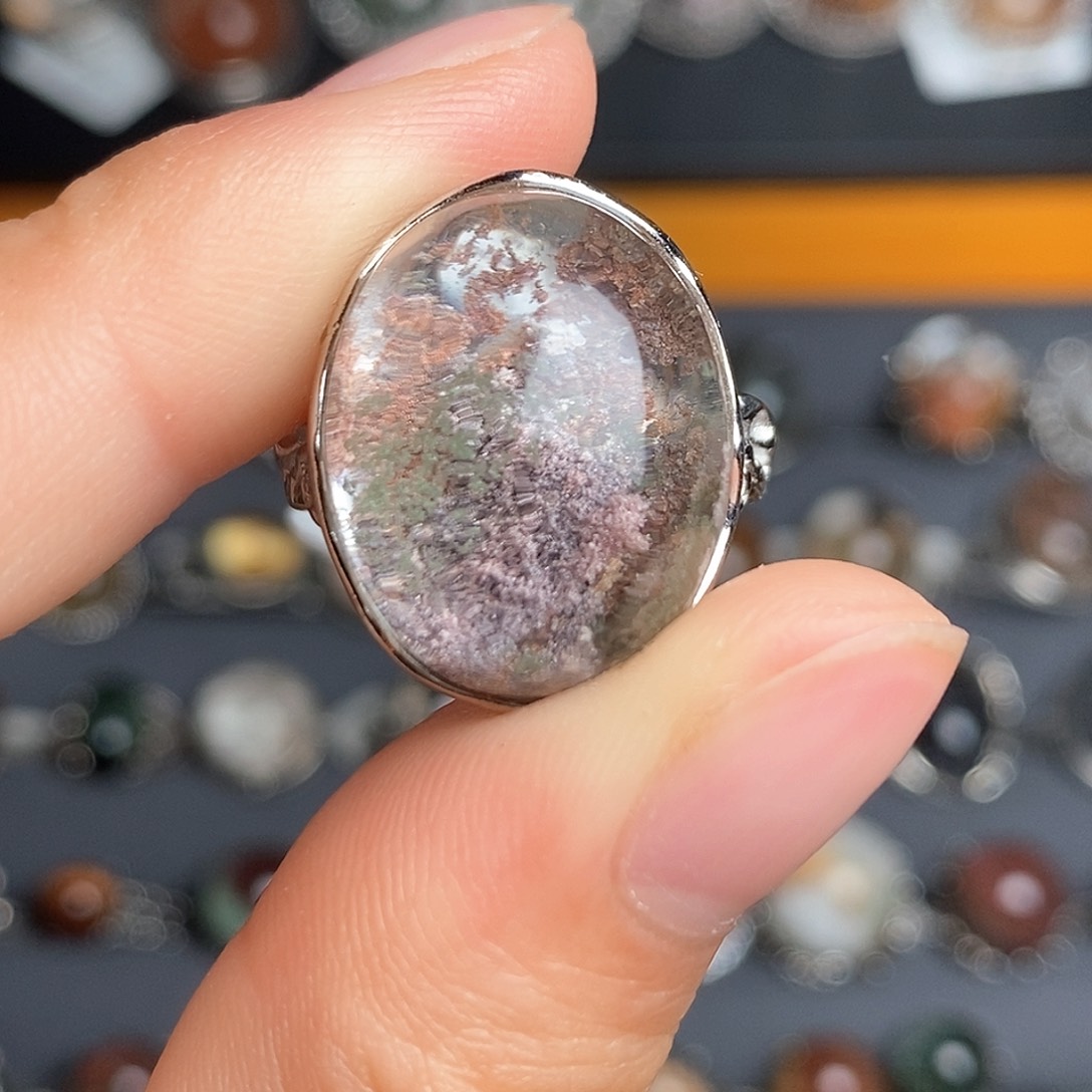 水晶戒指银S925镶嵌1111