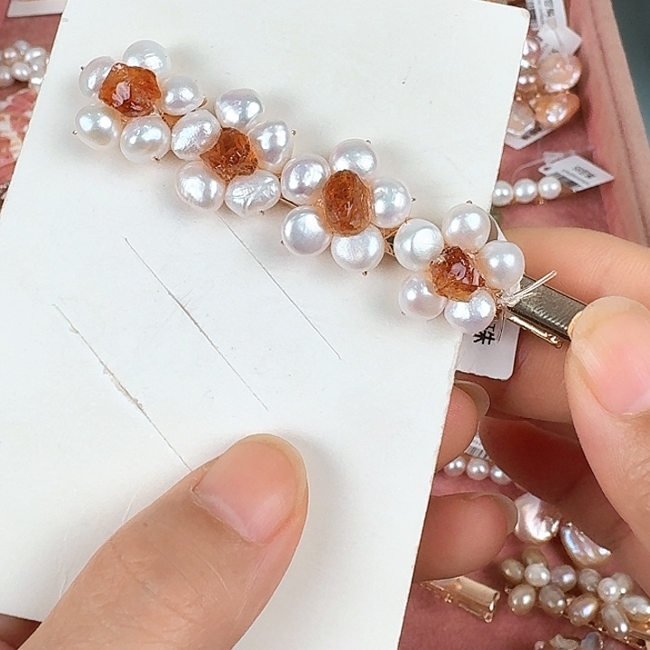 淡水珍珠发饰未镶嵌