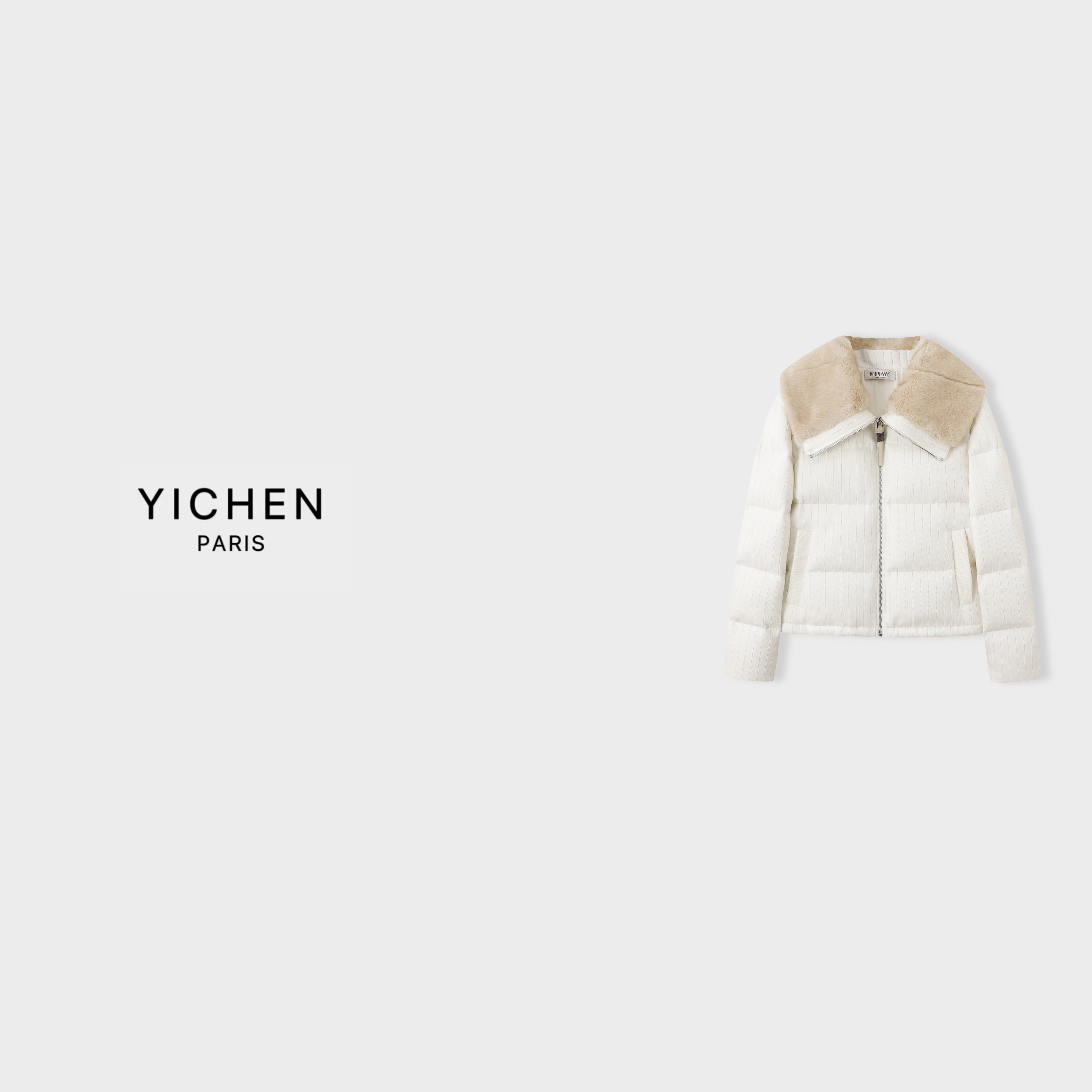 YC 老钱风 高订款BC翻领羊毛针织羽绒服-4155