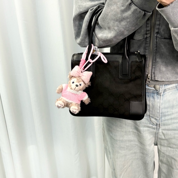 95新 GUCCI/古驰 黑色小方块手提包 db