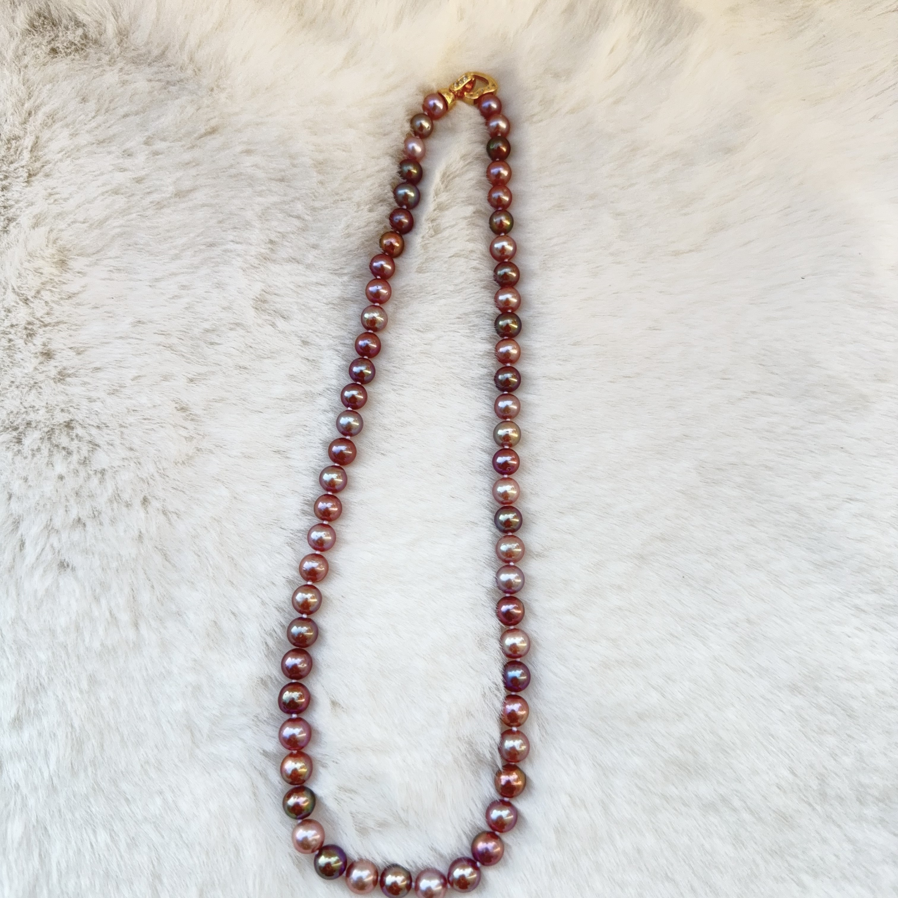 【船长甄选】淡水 渐变紫珠 莫兰迪项链 （合金扣） 6-8mm