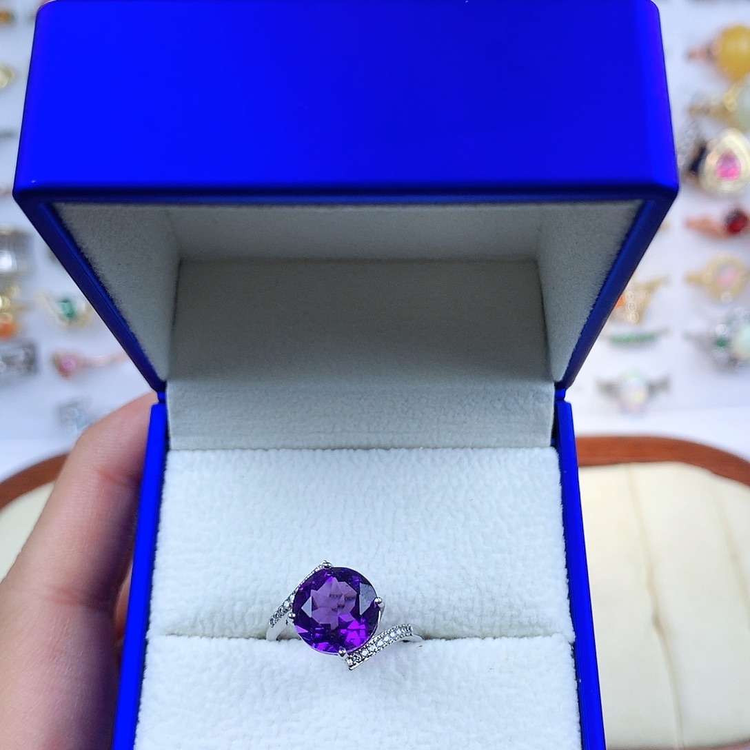 蓝宝石戒指银S925镶嵌