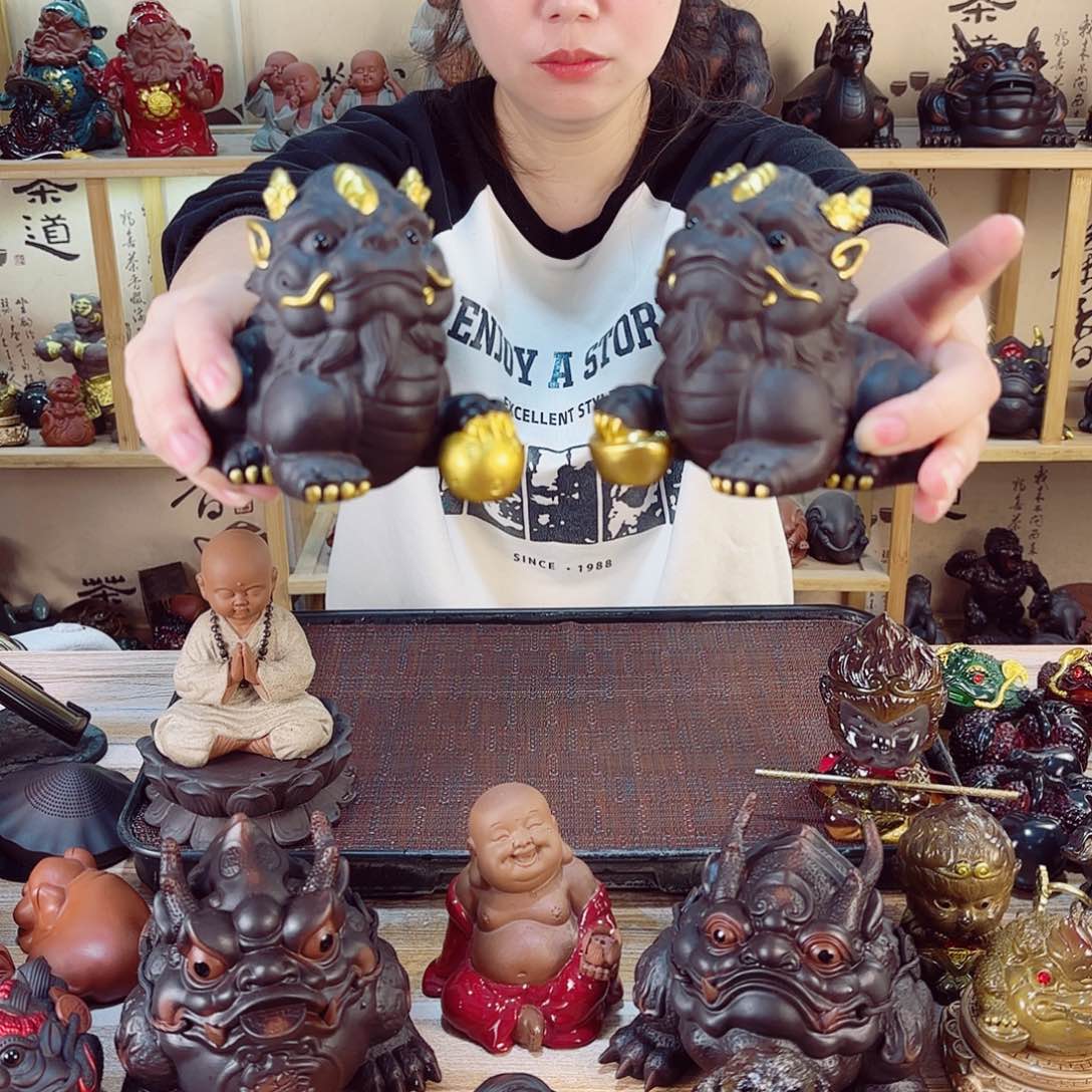 紫砂茶宠紫陶树脂茶宠摆件