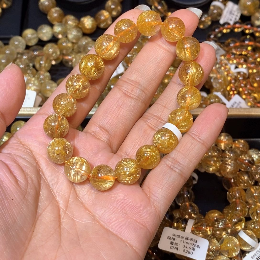 发晶手链未镶嵌11m m手链