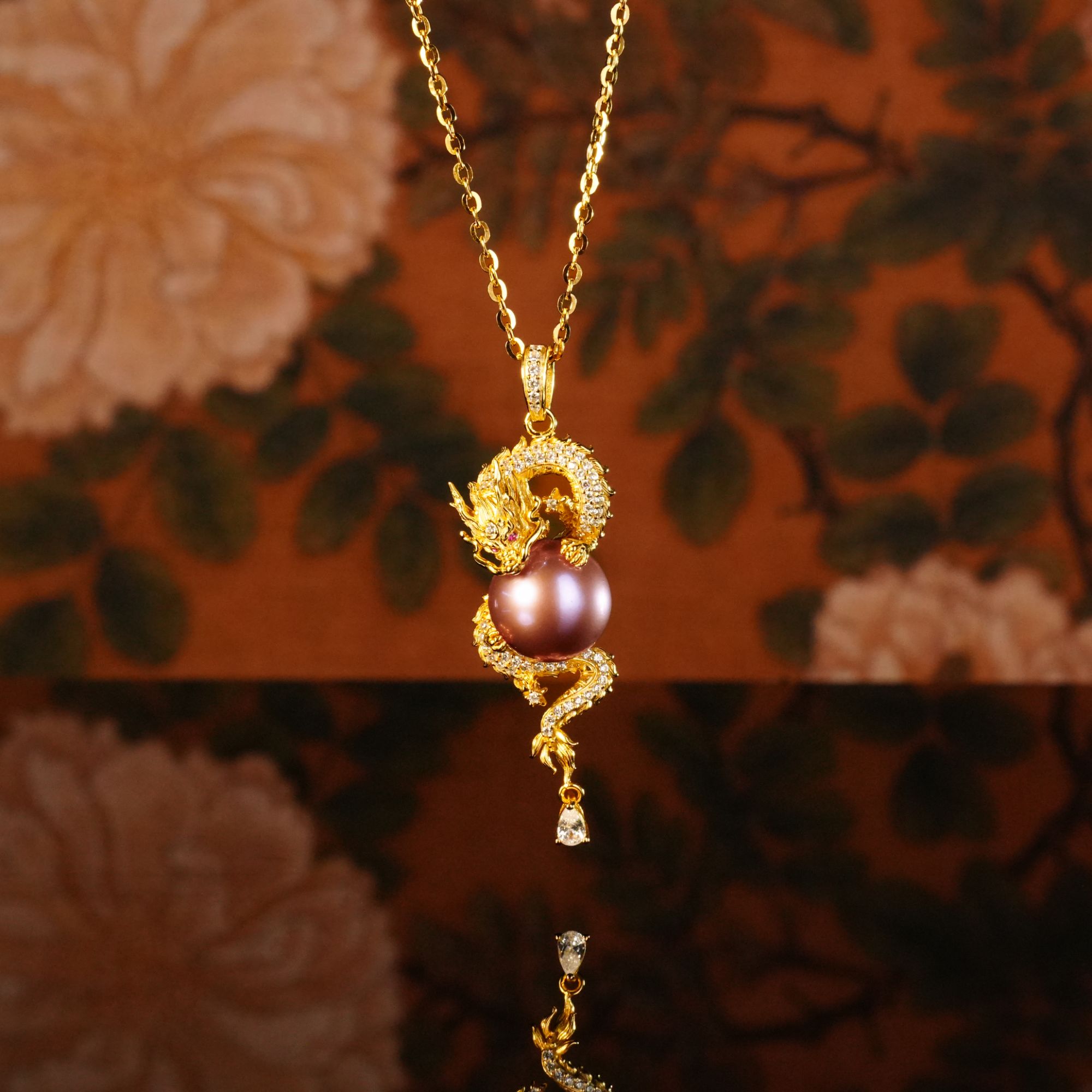 【紫气东来·敖丙·龙】个性鎏金手工镶嵌吊坠百搭国风气质时尚