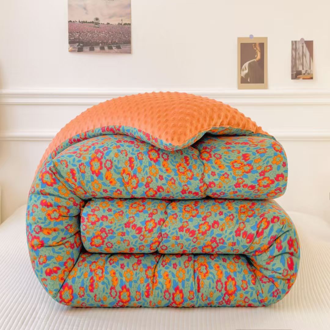 【明珠家纺】新款保暖加厚豆豆绒冬被