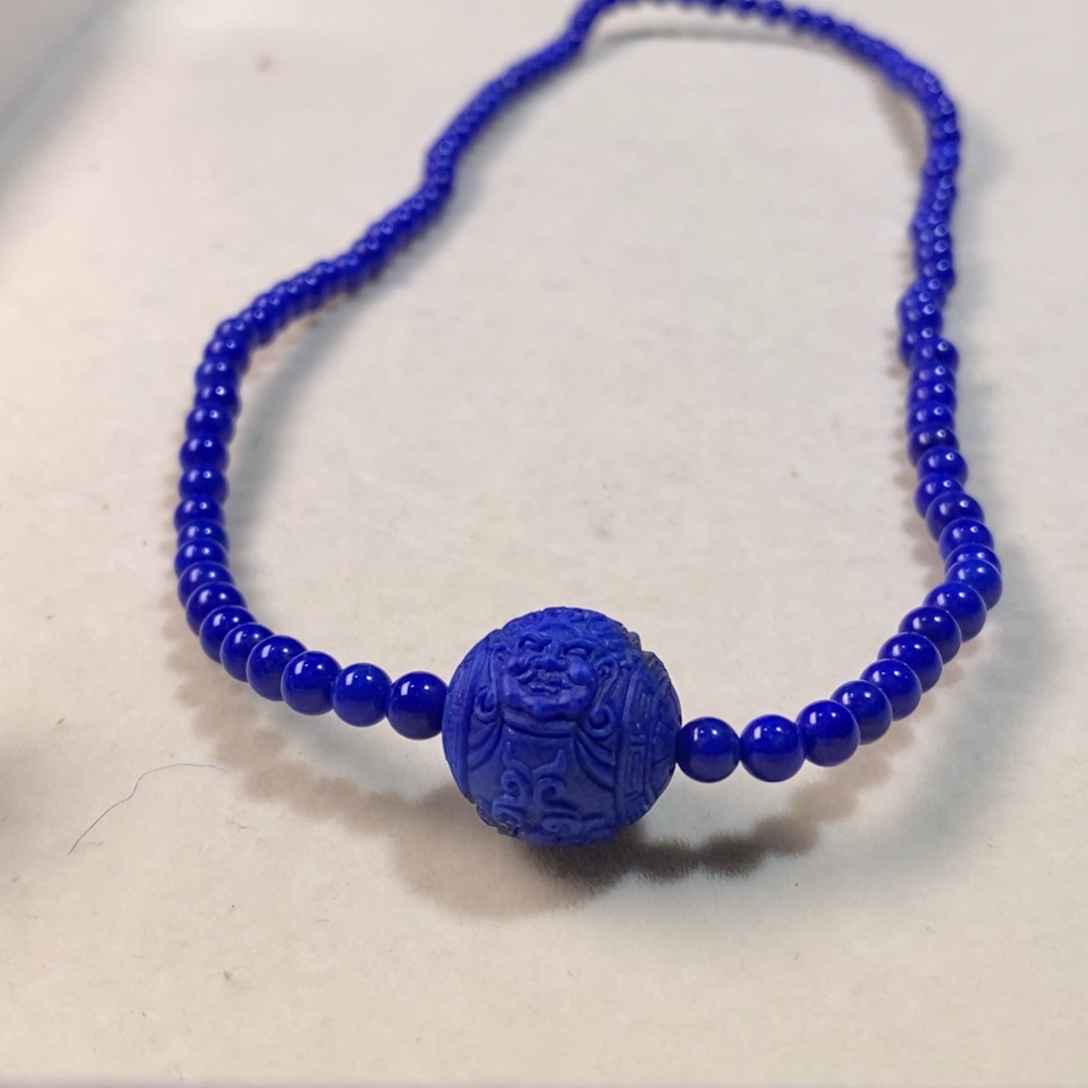 青金石未镶嵌手串锁骨链老矿克莱因蓝