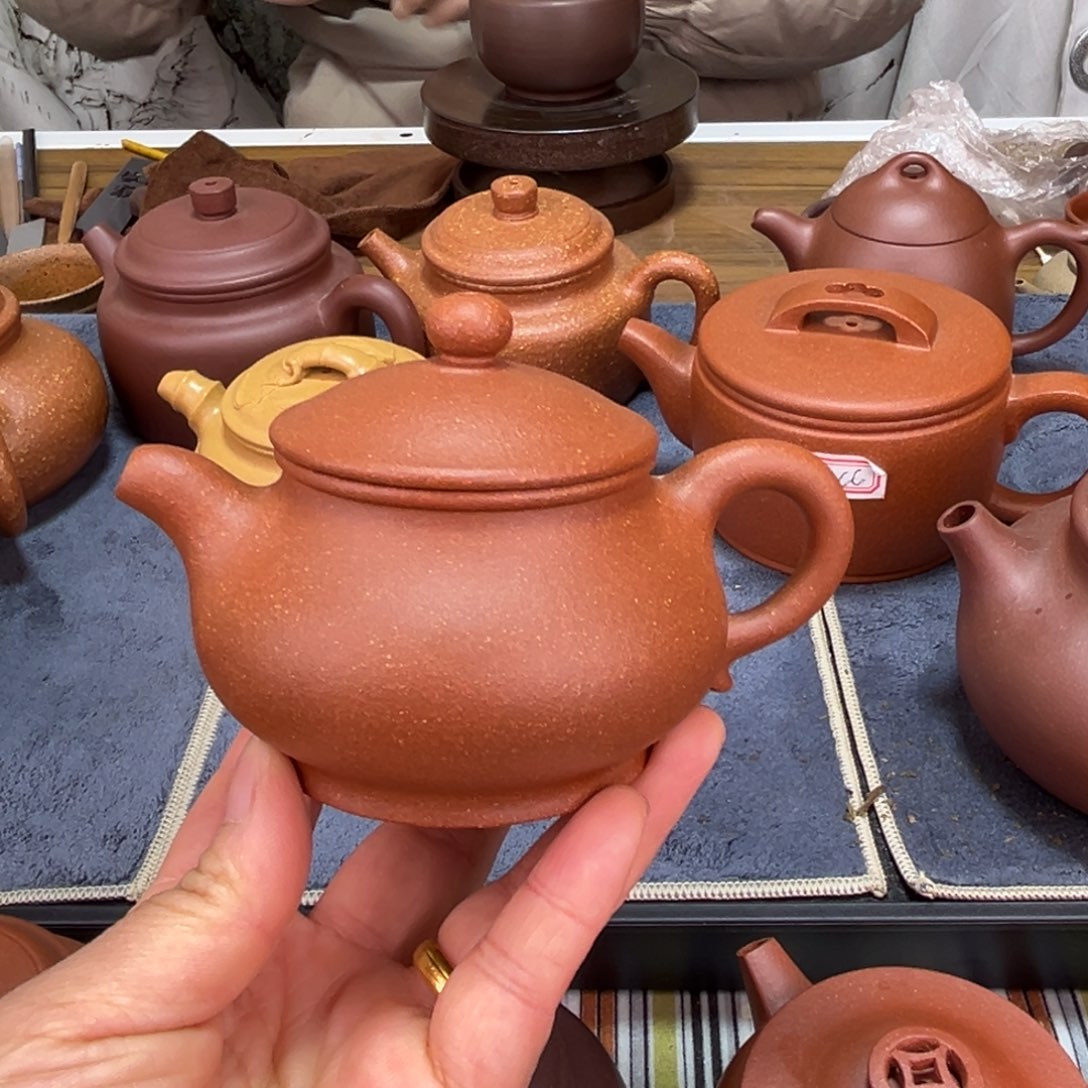 紫砂茶壶潘壶160cc红降坡