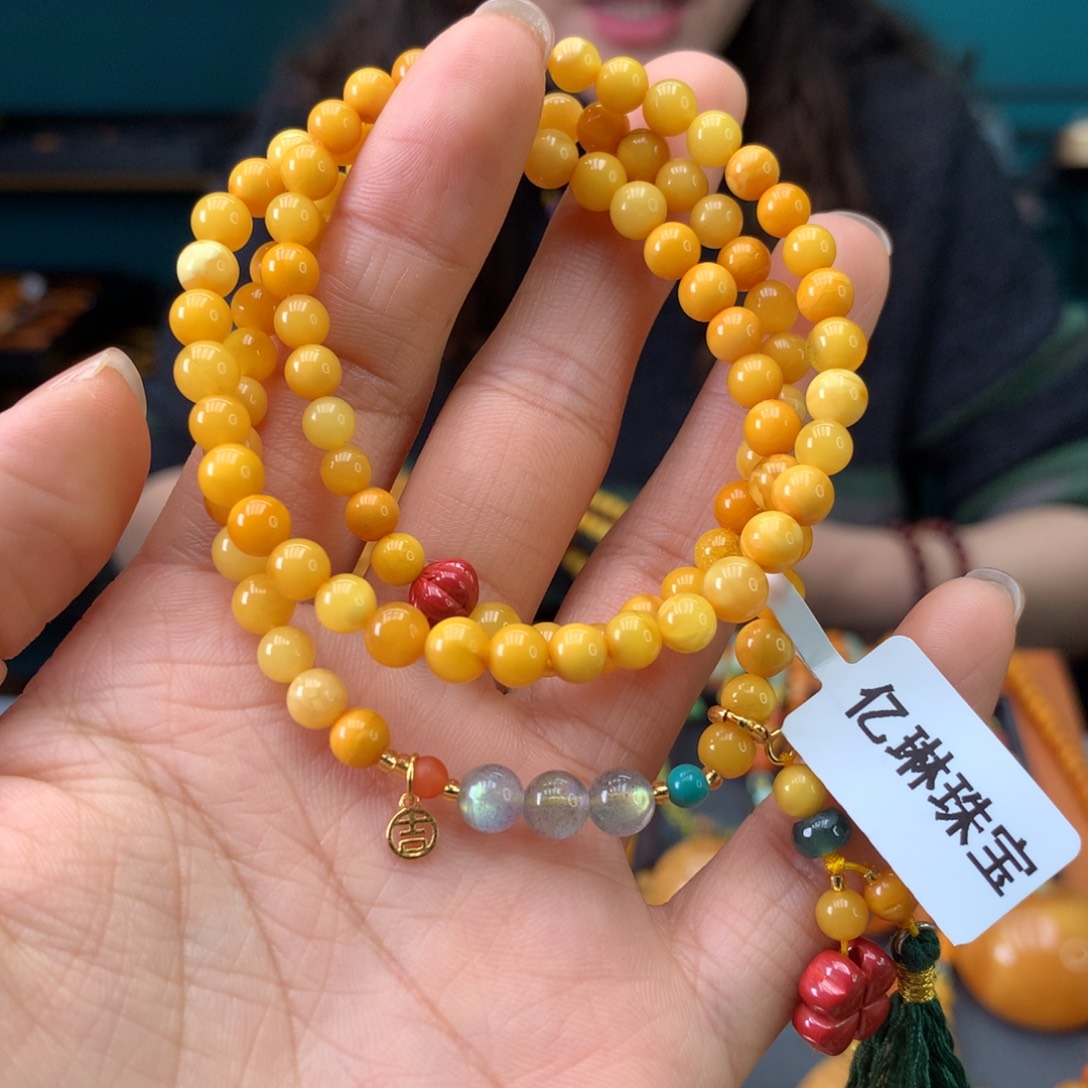 琥珀未镶嵌手串微瑕